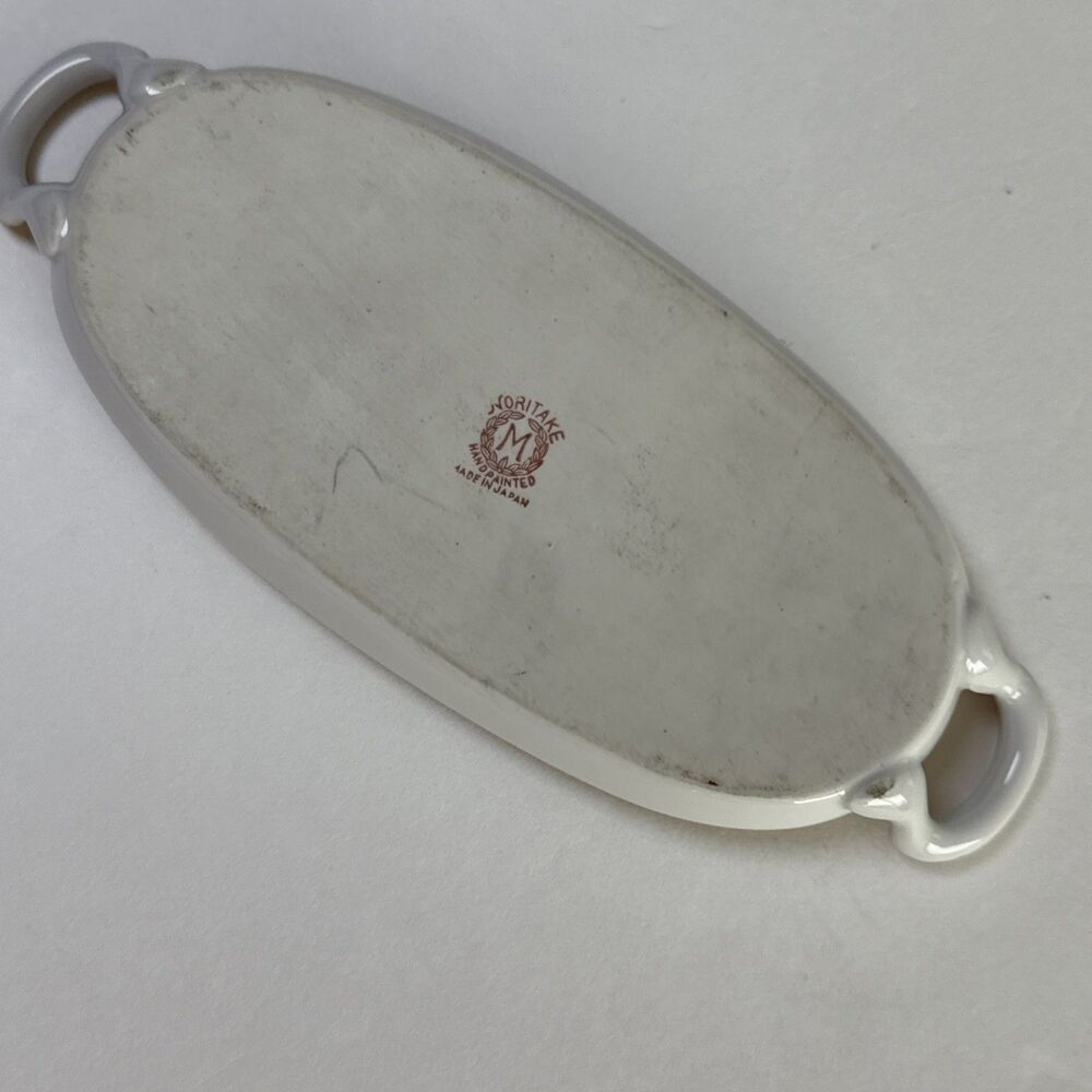 VTG Noritake Hand-Painted Lemon Wedge Dish Server or‎ Butter Dish with Handles - Picture 6 of 7
